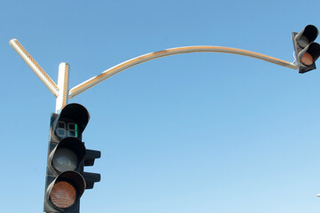 traffic warning lights on road