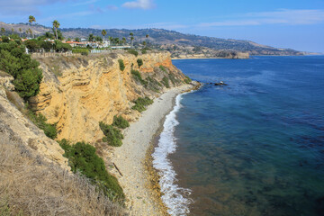 View of the Coastline of the Palos Verdes Peninsula on a Sunny Afternoon. 