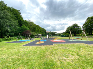 Obraz na płótnie Canvas Empty play area, situated in the heart of, Lothersdale, Keighley, UK