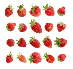 Organic Strawberry Isolated on White Background Close Up
