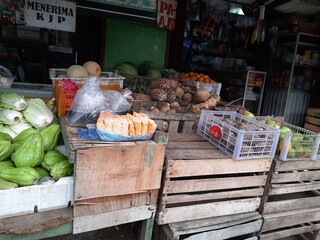 Slum traditional market in Indonesia