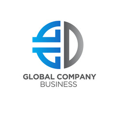 g g d global business logo design simple modern