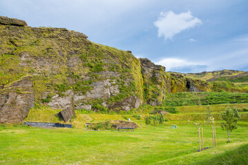 Obraz premium The beautiful nature of the campsite of Vik in Iceland