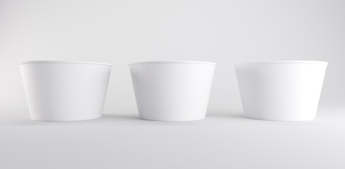 Ice Cream Paper Cup Mockup 3D Illustration