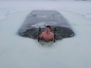 Ice hole swimming