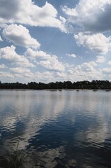 clouds reflected in water