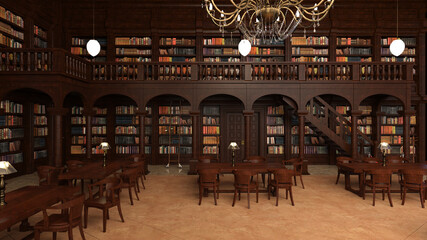 テレビ会議 背景用 CG 図書館