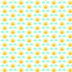 Obraz premium Weather seamless pattern on white background. For wallpaper, wrapping paper, and backgrounds