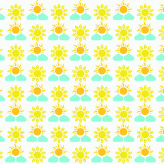 Weather seamless pattern on white background
