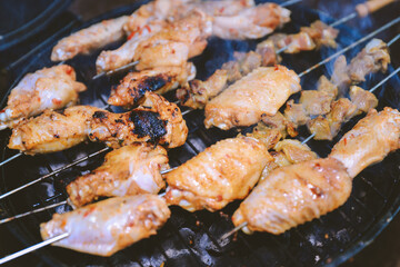 Barbecue in the forest, Waahila Ridge State Recreation Area，Oahu, Hawaiii