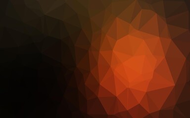 Dark Orange vector abstract polygonal cover.