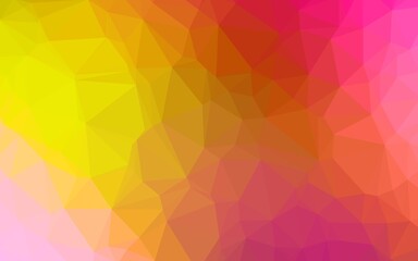 Light Red, Yellow vector polygonal pattern.