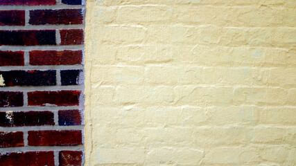 Red Brick Wall Painted Yellow
