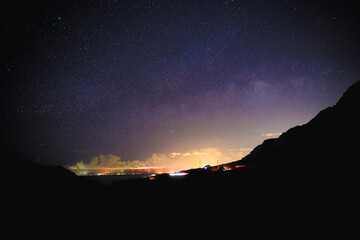  Starry Milky Way in Oahu island, Hawaii