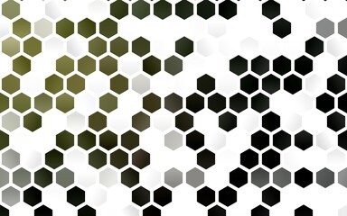 Light Green vector background with hexagons.