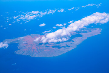 Aerial Kahoolawe island, Hawaii