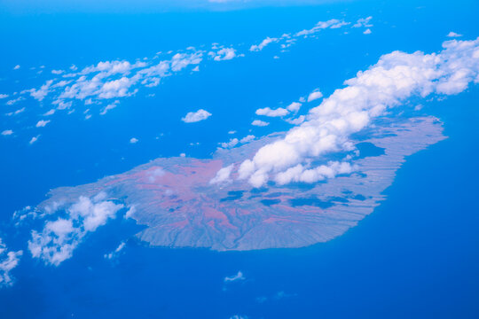 Aerial Kahoolawe Island, Hawaii