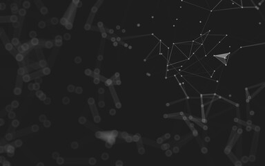Abstract background. Molecules technology with polygonal shapes, connecting dots and lines....