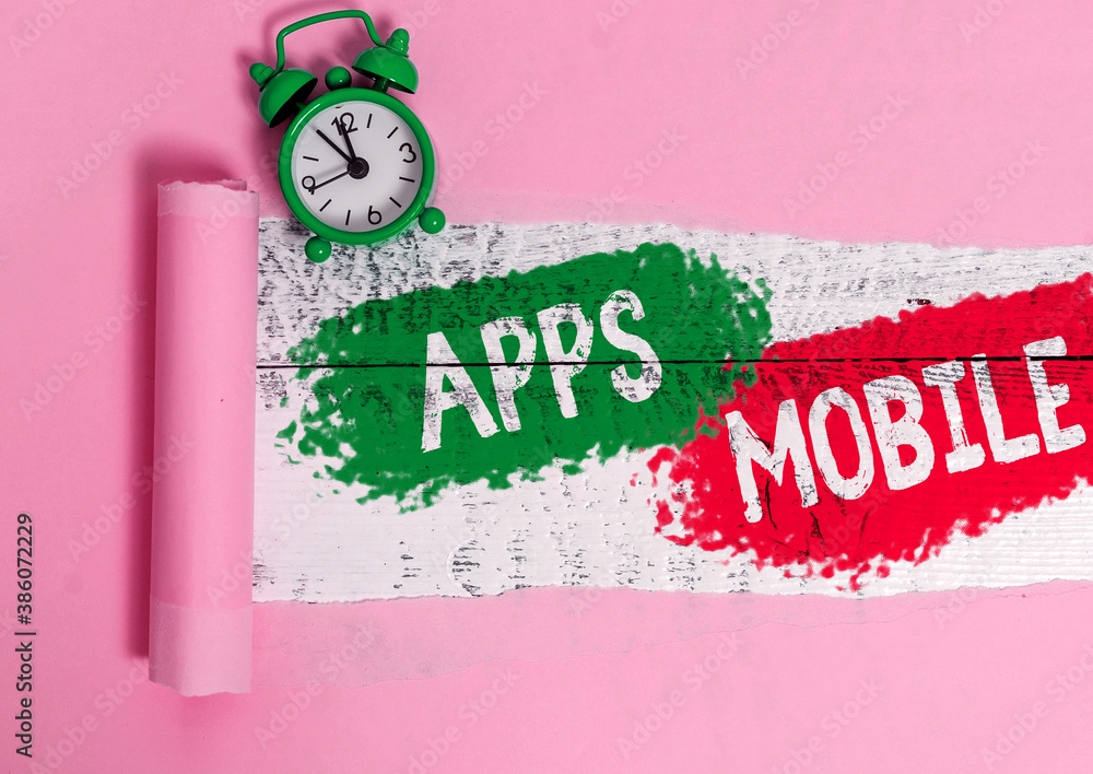 Poster conceptual hand writing showing apps mobile. concept meaning computer program designed to run on pho