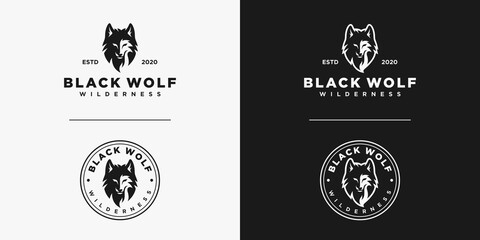 Vintage Wild Wolf Logo Vector Illustration