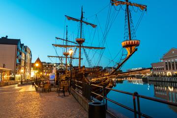 Motlawa river at dusk in Gdansk Poland © ricjacynophoto.com