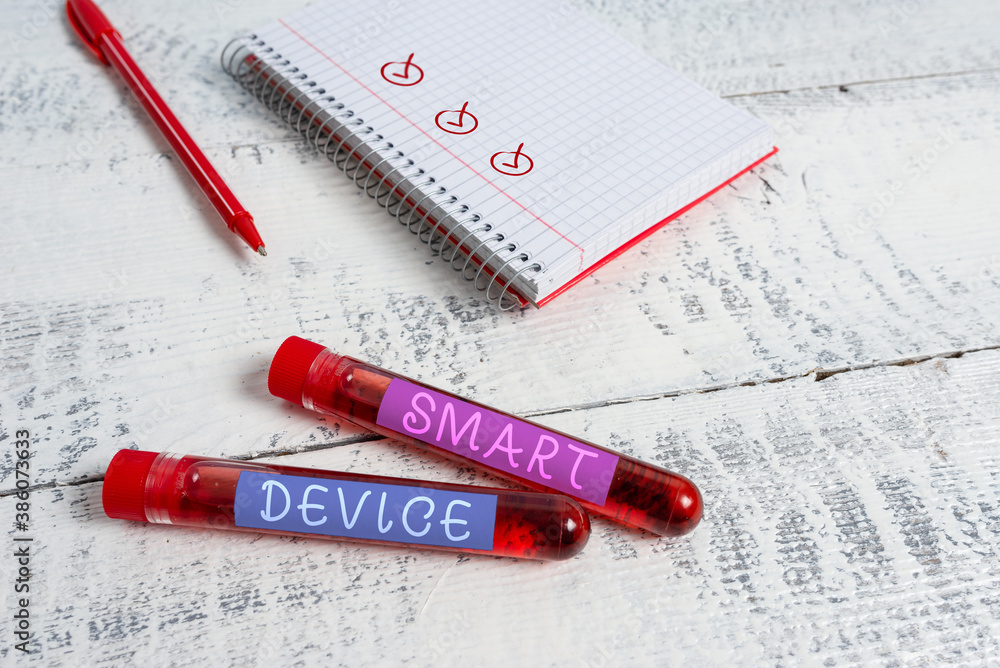 Poster handwriting text smart device. conceptual photo electronic gadget that able to connect share interac