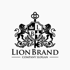 Luxury Golden Royal Lion King logo design inspiration