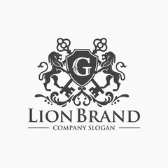 Luxury Golden Royal Lion King logo design inspiration