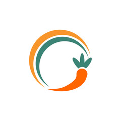 Carrot vegetable logo design template