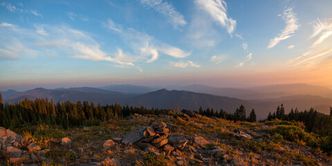 Sunset Landscape High Cascade Mountains