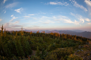 Sunset Landscape High Cascade Mountains