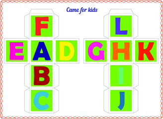 Game for children. collect the cube. learning english alphabet