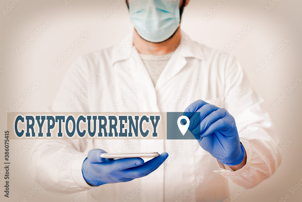 Poster handwriting text cryptocurrency. conceptual photo form of currency that exists digitally has no cent