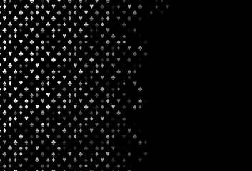 Dark Silver, Gray vector texture with playing cards.