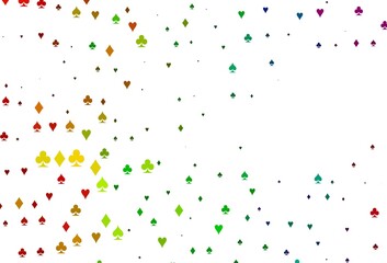 Fototapeta premium Light Multicolor, Rainbow vector pattern with symbol of cards.