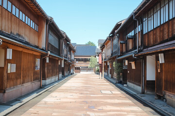Old Japanese street in the town