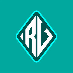 Colored monogram logo curved oval shape initial letter Xrvlogo vector