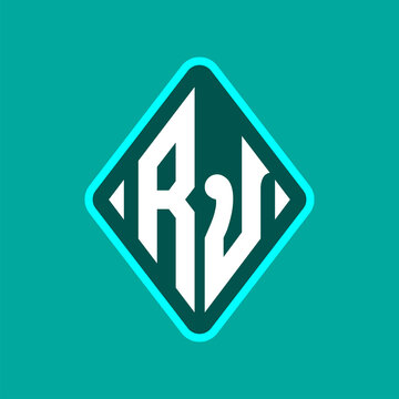 recommend clip art: Colored monogram logo curved oval shape initial letter rj logo vector