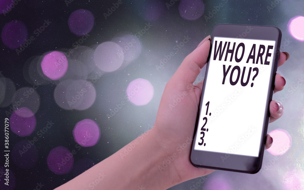 Poster conceptual hand writing showing who are youquestion. concept meaning inviting someone to join in you