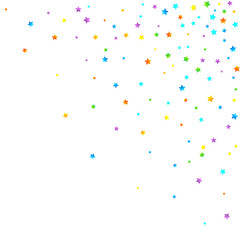 Rainbow Festive Confetti. Carnival Star Falling.