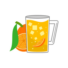 Orange Juice Cup illustration Design Slice Part