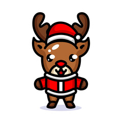 Cute Christmas Reindeer mascot