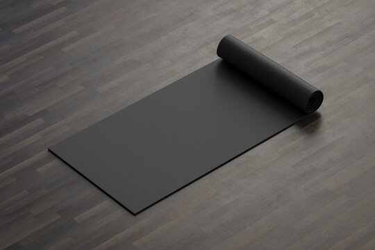Black yoga mat