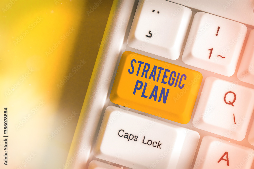 Poster text sign showing strategic plan. business photo text a systematic process of envisioning a desired 