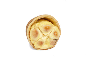 Fresh cupuacu fruit on a white background. Substitute of cacao, cocoa