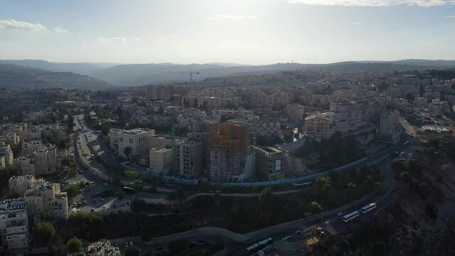 Jerusalem Construction Site aerial view
Ramot polin orthodolx neighborhood in northern part of East jerusalem
