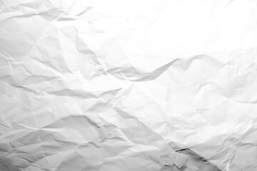 white and gray crumpled paper texture background. crush paper so that it becomes creased and...