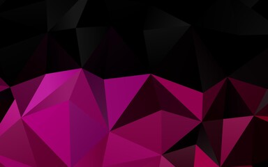 Dark Pink vector abstract polygonal cover.