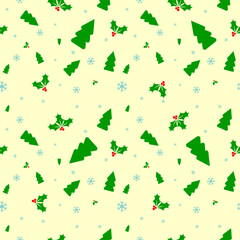 Christmas seamless pattern, Xmas poster design template, vector illustration 