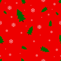 Christmas seamless pattern, Xmas poster design template, vector illustration 